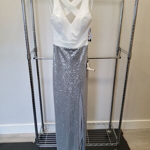 City Studio White and Gray Dress